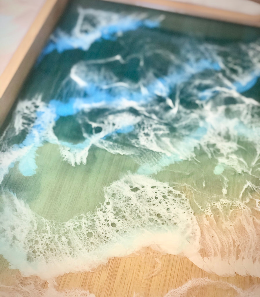 Starfish Ocean Themed Bamboo & Resin Tea Tray – Resin Art Kailua